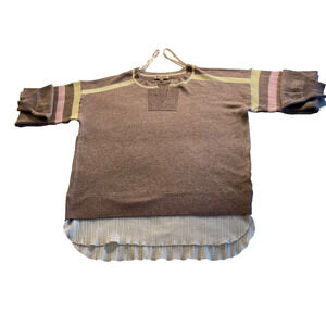 Democracy Women's Pullover L Algadon Cocoa/Beige/cream/pale yellows